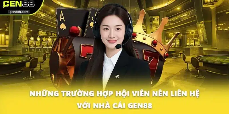 Những trường hợp hội viên nên liên hệ với nhà cái GEN88
